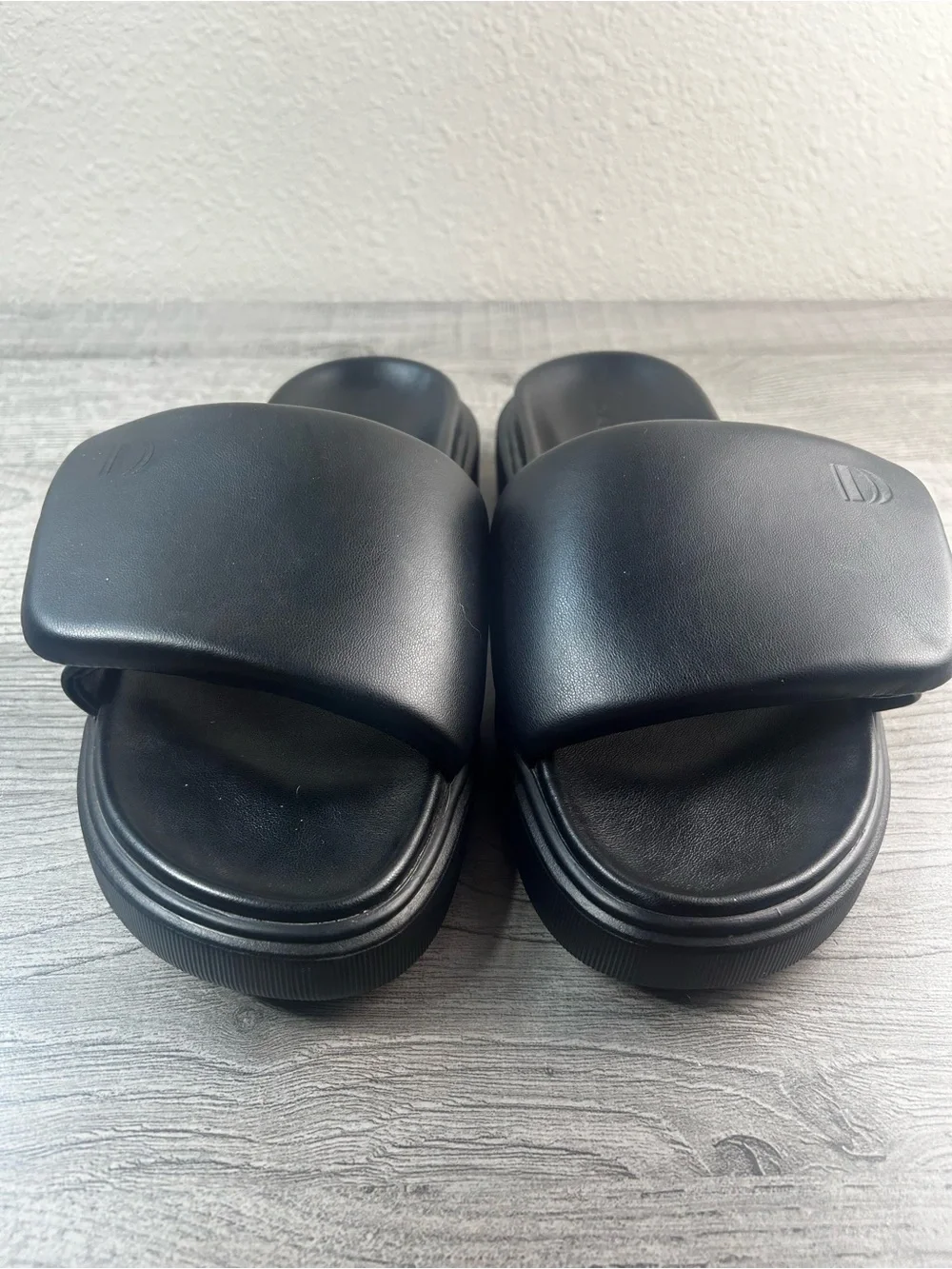 D’Amelio Black Platform Slide Sandals | Chunky Comfort Slides Size 11.5 Women’s